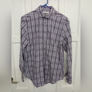 Calvin Klein Men's Lavender Checkered Shirt